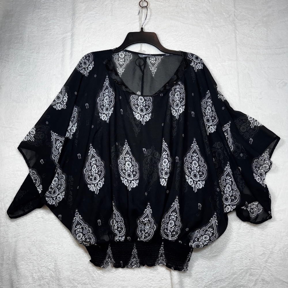 Max Kimono Blouse Womens Size Large Chiffon Boho Whimsigoth Y2K Artsy